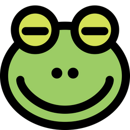 Frosch mit geschlossenen Augen  Symbol