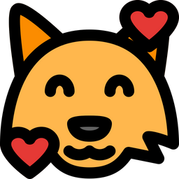 Fox Smiling With Hearts  Icon