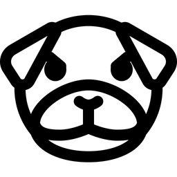 Mops schmollend  Symbol