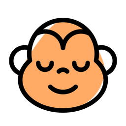 Monkey Smiling Closed Eyes  Icon