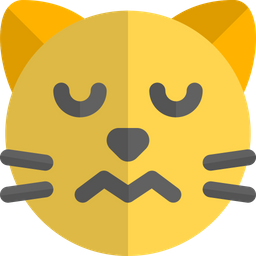 Cat Confounded Closed Eyes  Icon