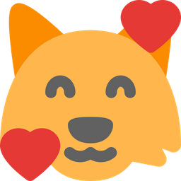 Fox Smiling With Hearts  Icon