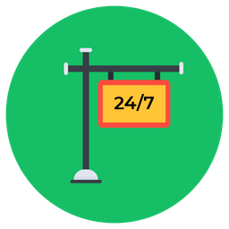 24/7 Service  Icon