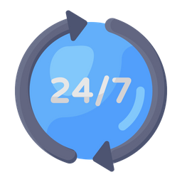 24/7 Service  Icon