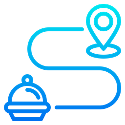 Route zur Essenslieferung  Symbol