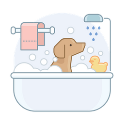 개 목욕  아이콘