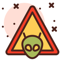 Aliens Warning Sign  Icon