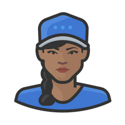 Black Female Baseball Player  Icon