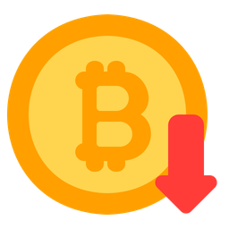 Diminuição de bitcoins  Ícone