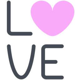 Love Heart Text Icon