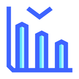 Gráfico de diminuição  Ícone