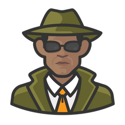 Black Male Investigator  Icon