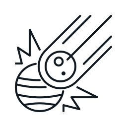 Asteroidenkollision Planet  Symbol