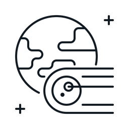 Asteroid fliegt zur Erde  Symbol