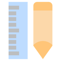 Pencil And Scale  Icon