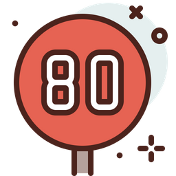 80 Speed Limit  Icon