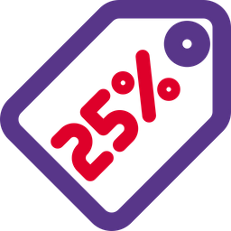 25 Percent Tag  Icon