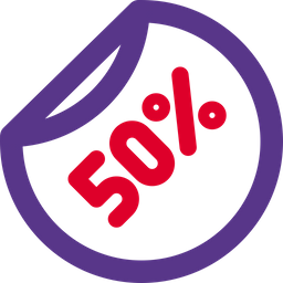 50 Percent Label  Icon