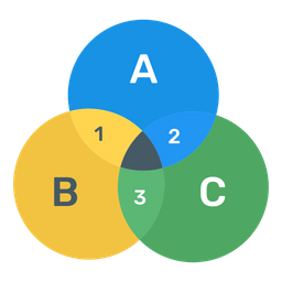 Überlappendes Diagramm  Symbol