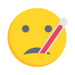 Gesicht mit Thermometer  Symbol