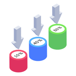 Gráfico de queda  Ícone