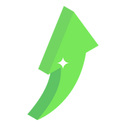 Curved Up Arrow  Icon