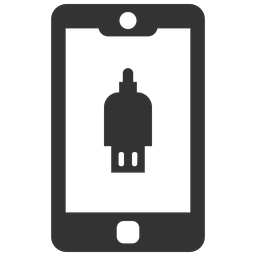 Cabo de dados conectado no celular  Ícone