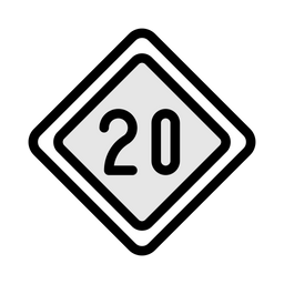 20 Geschwindigkeit  Symbol