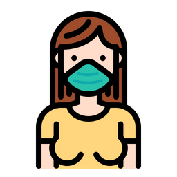 Girl Wear Medical Mask  Icon