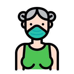 Cute Girl Wear Medical Mask  Icon