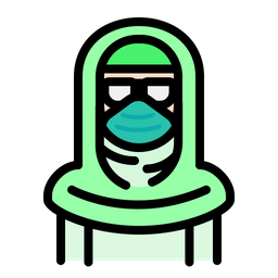 Hijab Woman Wear Medical Mask  Icon