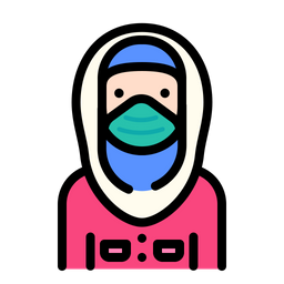 Muslim Woman Wear Mask  Icon