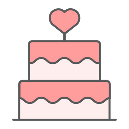 Stacked wedding love cake heart dessert bakery  Icon