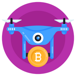 Bitcoin Drone Delivery  Icon