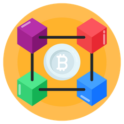 Blockchain conectado 3D  Ícone