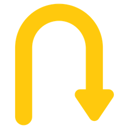 Curved Down Arrow  Icon