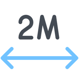 2 Meter Distance  Icon