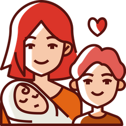 Mom And Children  Icon