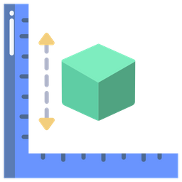 Medida do Cubo 3D  Ícone