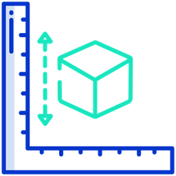 Medida do Cubo 3D  Ícone