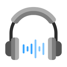 Listening podcast with headphone  Icon