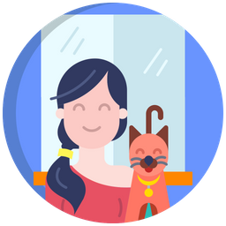 Girl With Dog  Icon