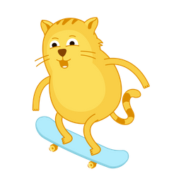 Katze skateboard  Symbol