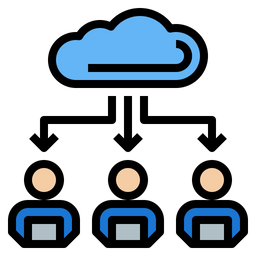 Mitarbeiter mit Cloud-Anbindung  Symbol