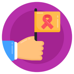 Cancer Awareness Flag  Icon