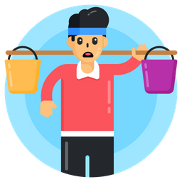 Carrying Water Buckets  Icon