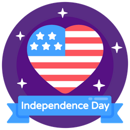 Independence Day Banner Happy Indepence Day 4th July Banner Icon