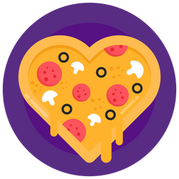 Heart Pizza  Icon