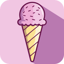 Strawberry Ice Cream Cone  Icon