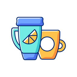 Branded cup and thermal cup  Icon